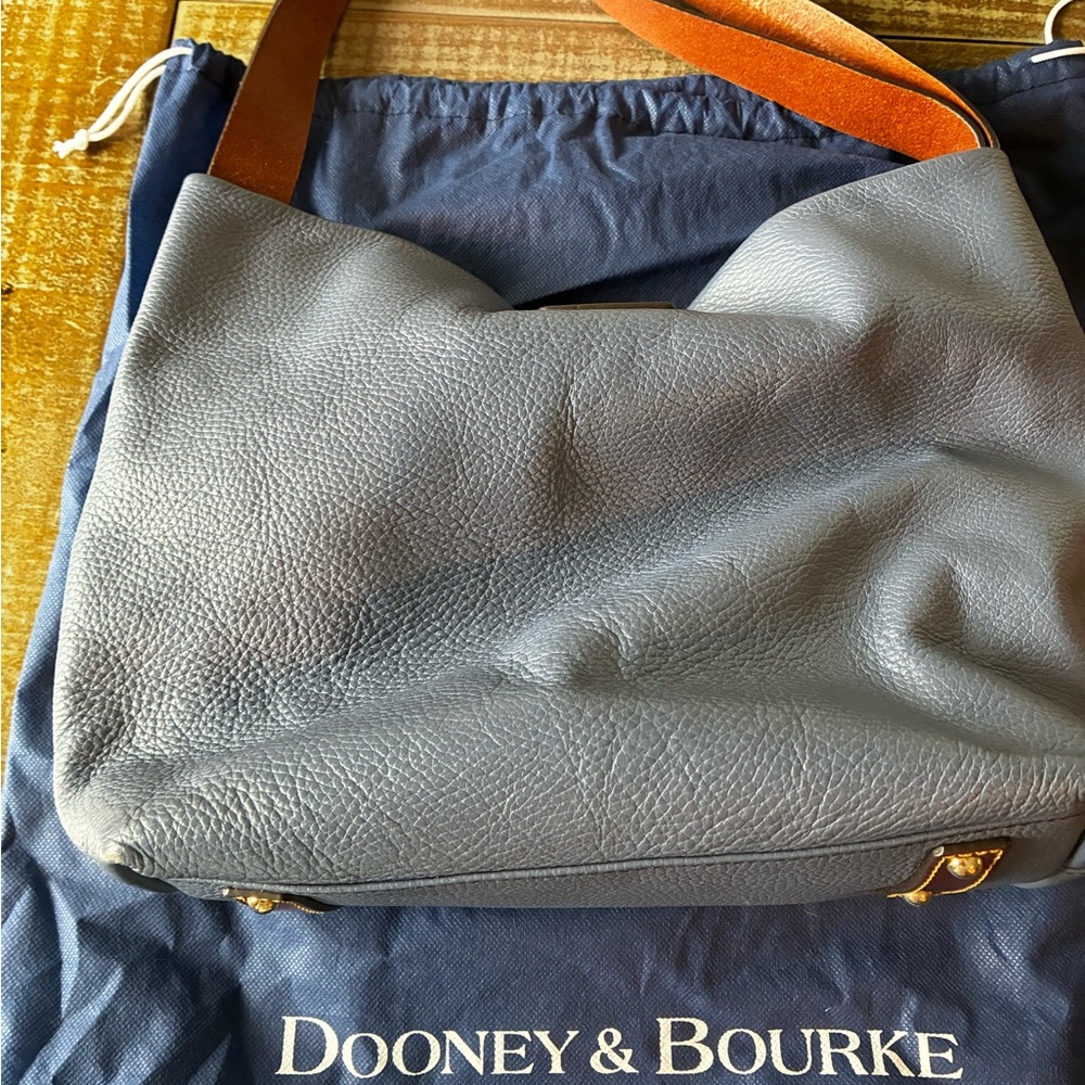 Dooney and Burke Stylish Blue Leather Shoulder Bag - Picture 5 of 10